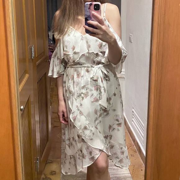 Floral Chiffon Midi Dress - Picture 1 of 9